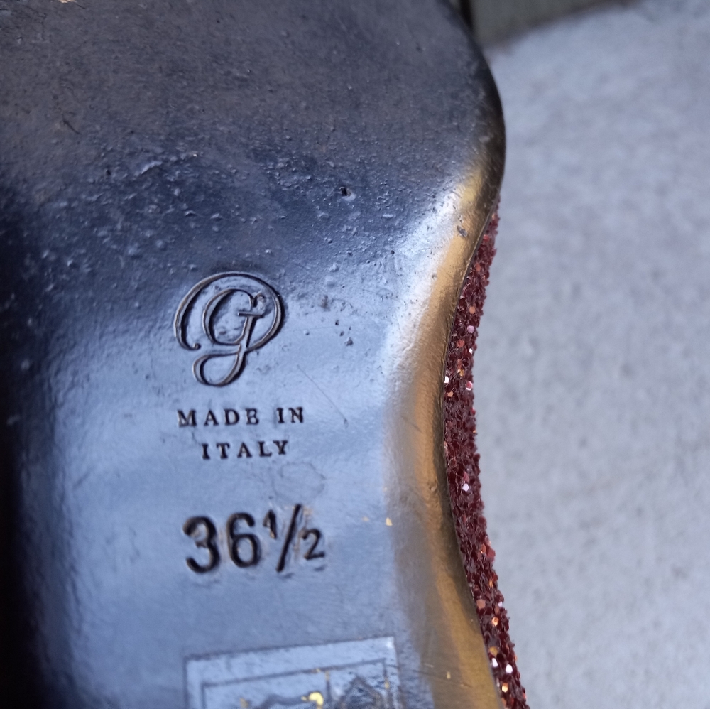 M. Gemi The Parma Loafer Burgundy Glitter Smoking Slipper - Picture 8 of 8